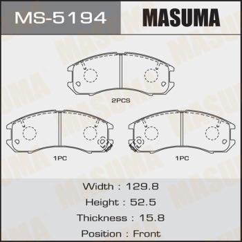 MASUMA MS-5194 - Комплект тормозных колодок, барабанные autospares.lv