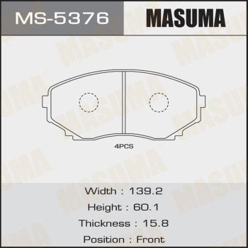 MASUMA MS-5376 - Комплект тормозных колодок, барабанные autospares.lv