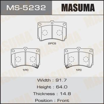 MASUMA MS-5232 - Комплект тормозных колодок, барабанные autospares.lv