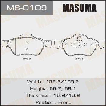 MASUMA MS-0109 - Комплект тормозных колодок, барабанные autospares.lv