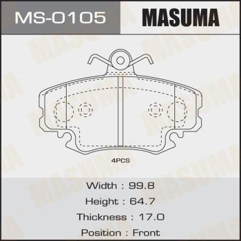 MASUMA MS-0105 - Комплект тормозных колодок, барабанные autospares.lv