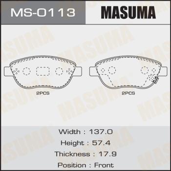 MASUMA MS-0113 - Комплект тормозных колодок, барабанные autospares.lv