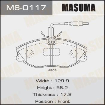 MASUMA MS-0117 - Комплект тормозных колодок, барабанные autospares.lv