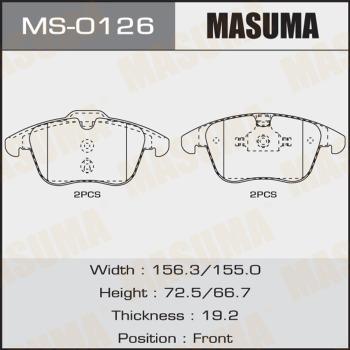 MASUMA MS-0126 - Комплект тормозных колодок, барабанные autospares.lv