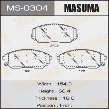 MASUMA MS-0304 - Комплект тормозных колодок, барабанные autospares.lv