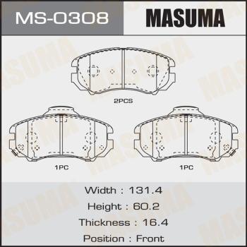 MASUMA MS-0308 - Комплект тормозных колодок, барабанные autospares.lv