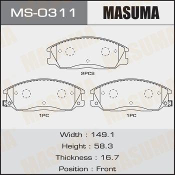 MASUMA MS-0311 - Комплект тормозных колодок, барабанные autospares.lv