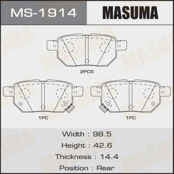 MASUMA MS-1914 - Комплект тормозных колодок, барабанные autospares.lv