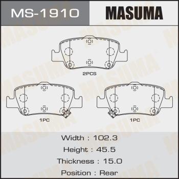 MASUMA MS-1910 - Комплект тормозных колодок, барабанные autospares.lv