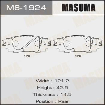 MASUMA MS-1924 - Комплект тормозных колодок, барабанные autospares.lv