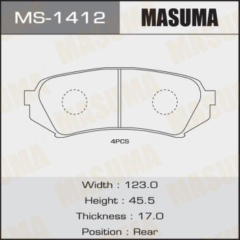 MASUMA MS-1412 - Комплект тормозных колодок, барабанные autospares.lv