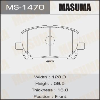 MASUMA MS-1470 - Комплект тормозных колодок, барабанные autospares.lv