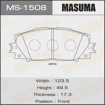 MASUMA MS-1508 - Комплект тормозных колодок, барабанные autospares.lv