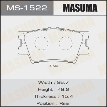 MASUMA MS-1522 - Комплект тормозных колодок, барабанные autospares.lv