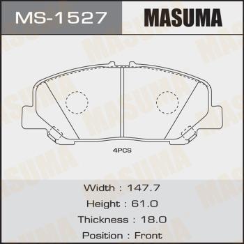 MASUMA MS-1527 - Комплект тормозных колодок, барабанные autospares.lv