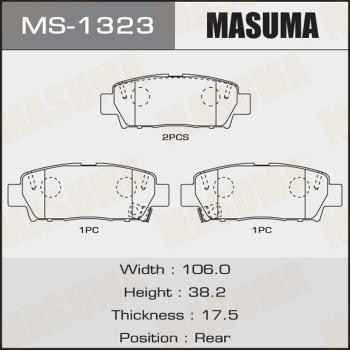 MASUMA MS-1323 - Комплект тормозных колодок, барабанные autospares.lv