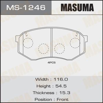 MASUMA MS-1246 - Комплект тормозных колодок, барабанные autospares.lv