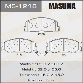 MASUMA MS-1218 - Комплект тормозных колодок, барабанные autospares.lv