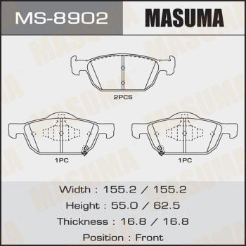 MASUMA MS-8902 - Комплект тормозных колодок, барабанные autospares.lv