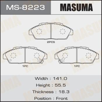 MASUMA MS-8223 - Комплект тормозных колодок, барабанные autospares.lv