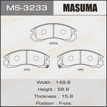 MASUMA MS-3233 - Комплект тормозных колодок, барабанные autospares.lv