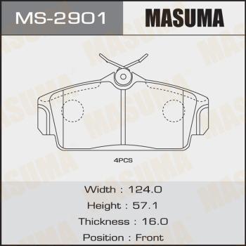 MASUMA MS-2901 - Комплект тормозных колодок, барабанные autospares.lv