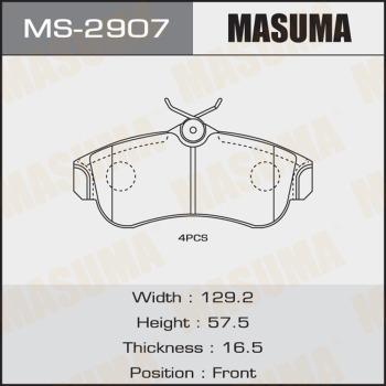 MASUMA MS-2907 - Комплект тормозных колодок, барабанные autospares.lv