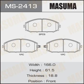 MASUMA MS-2413 - Комплект тормозных колодок, барабанные autospares.lv