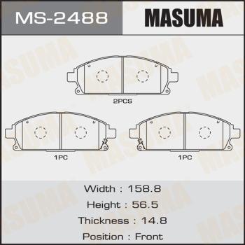 MASUMA MS-2488 - Комплект тормозных колодок, барабанные autospares.lv