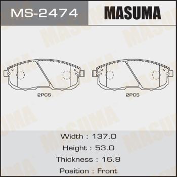 MASUMA MS-2474 - Комплект тормозных колодок, барабанные autospares.lv