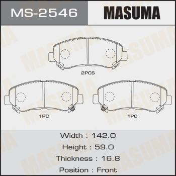 MASUMA MS-2546 - Комплект тормозных колодок, барабанные autospares.lv