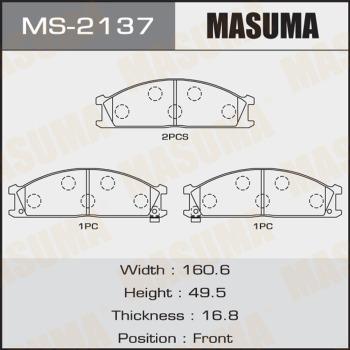 MASUMA MS-2137 - Комплект тормозных колодок, барабанные autospares.lv