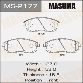 MASUMA MS-2177 - Комплект тормозных колодок, барабанные autospares.lv