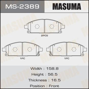 MASUMA MS-2389 - Комплект тормозных колодок, барабанные autospares.lv