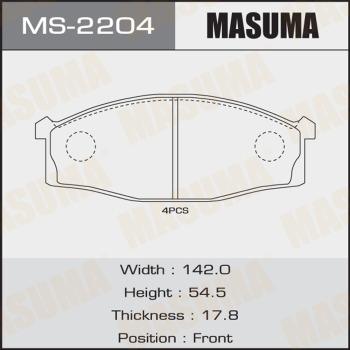 MASUMA MS-2204 - Комплект тормозных колодок, барабанные autospares.lv