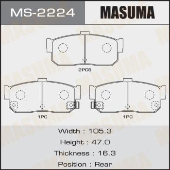 MASUMA MS-2224 - Комплект тормозных колодок, барабанные autospares.lv