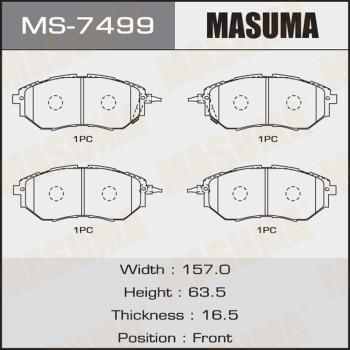 MASUMA MS-7499 - Комплект тормозных колодок, барабанные autospares.lv