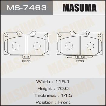 MASUMA MS-7463 - Комплект тормозных колодок, барабанные autospares.lv