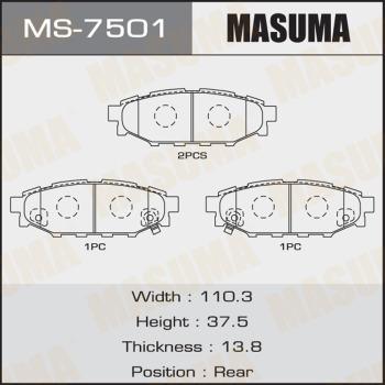 MASUMA MS-7501 - Комплект тормозных колодок, барабанные autospares.lv