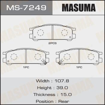 MASUMA MS-7249 - Комплект тормозных колодок, барабанные autospares.lv