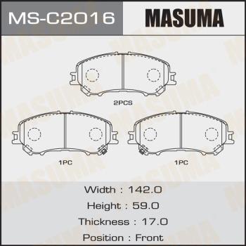 MASUMA MS-C2016 - Комплект тормозных колодок, барабанные autospares.lv