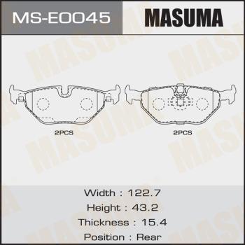 MASUMA MS-E0045 - Комплект тормозных колодок, барабанные autospares.lv