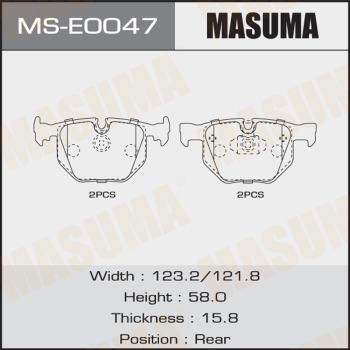 MASUMA MS-E0047 - Комплект тормозных колодок, барабанные autospares.lv