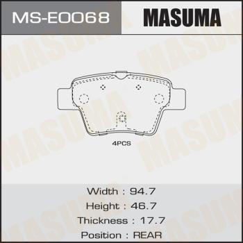 MASUMA MS-E0068 - Комплект тормозных колодок, барабанные autospares.lv