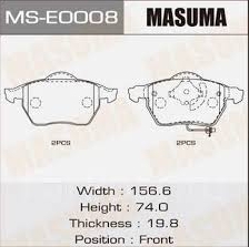 MASUMA MS-E0008 - Комплект тормозных колодок, барабанные autospares.lv