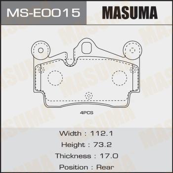 MASUMA MS-E0015 - Комплект тормозных колодок, барабанные autospares.lv