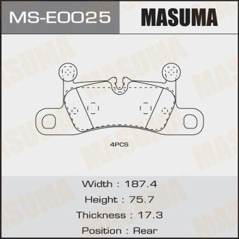 MASUMA MS-E0025 - Комплект тормозных колодок, барабанные autospares.lv