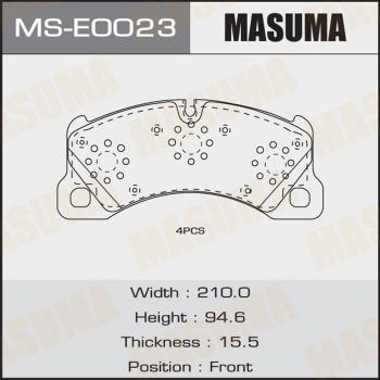 MASUMA MS-E0023 - Комплект тормозных колодок, барабанные autospares.lv