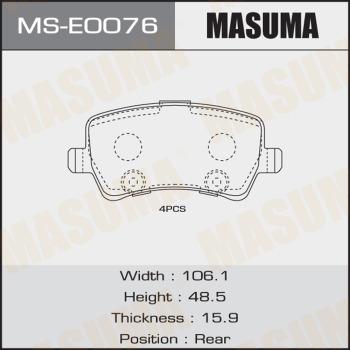 MASUMA MS-E0076 - Комплект тормозных колодок, барабанные autospares.lv