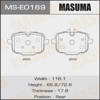 MASUMA MS-E0169 - Комплект тормозных колодок, барабанные autospares.lv